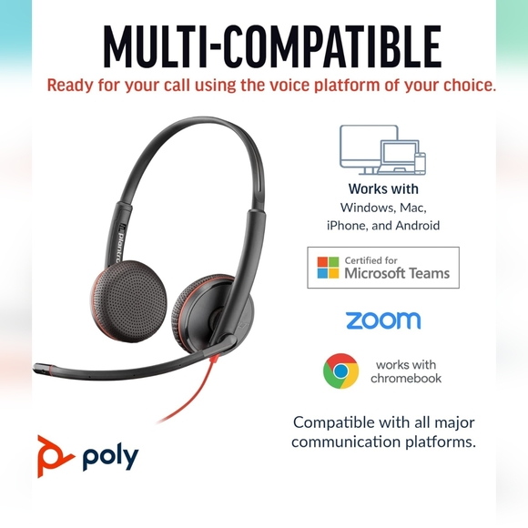 Poly Blackwire 3225 Wired Headset (Plantronics) Brand New in Box - Picture 7 of 11